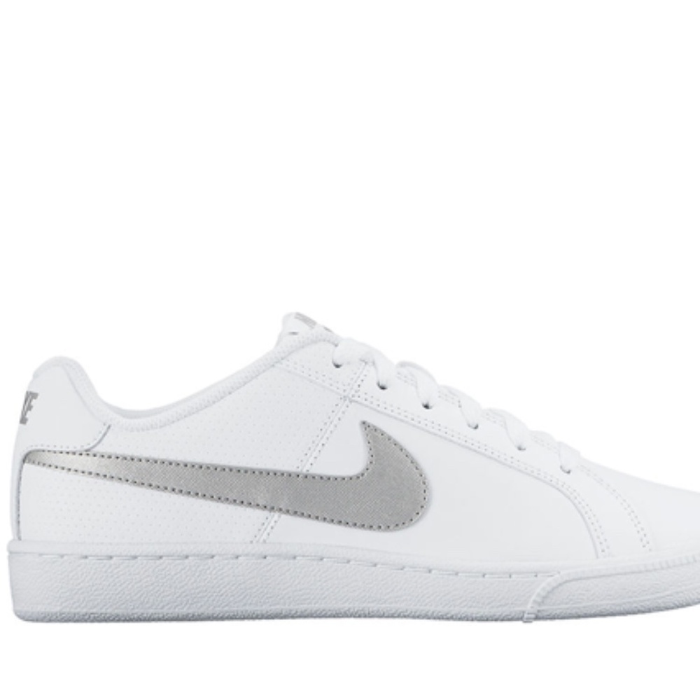 Nike Women's Court Royale Casual Sneakers White Silver Size 6